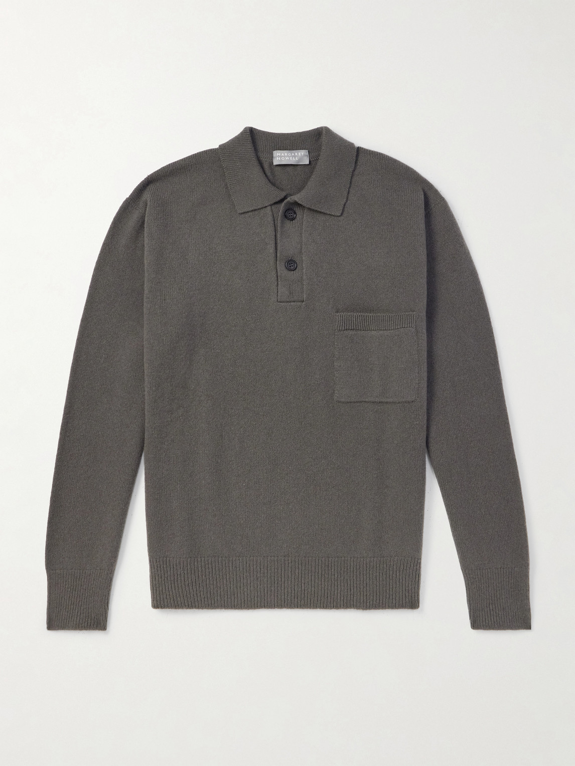 Merino Wool and Cashmere-Blend Polo Sweater - Men - Brown