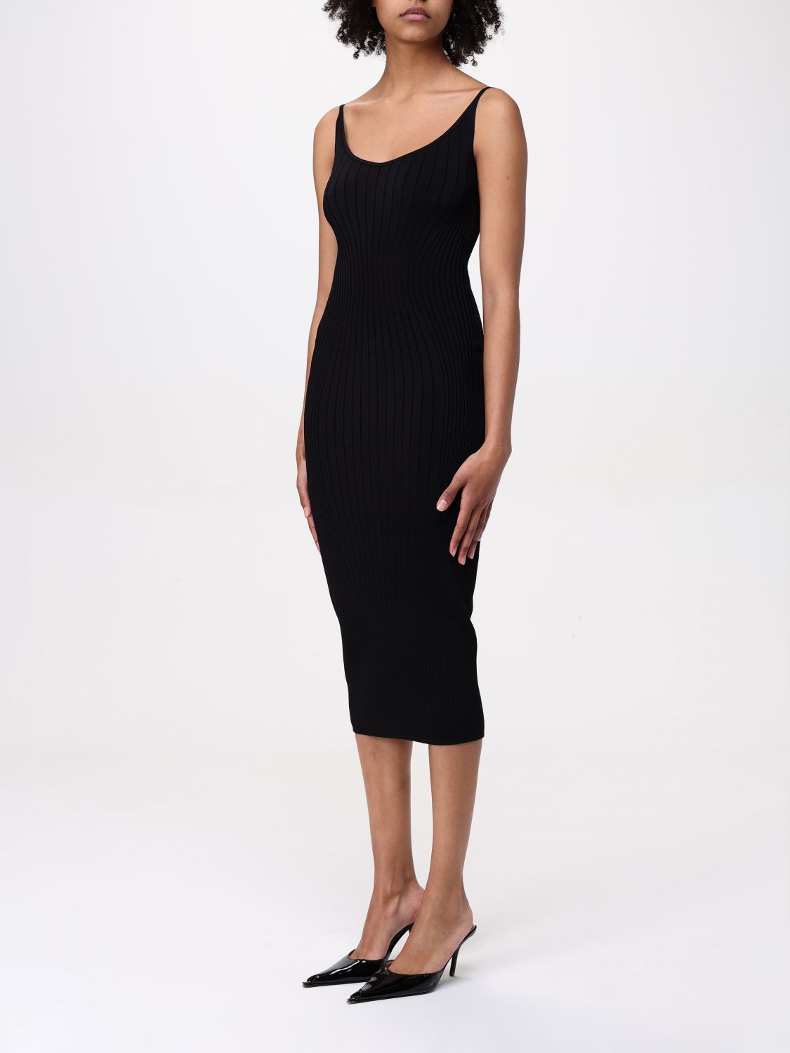 Knitted midi dress - Black