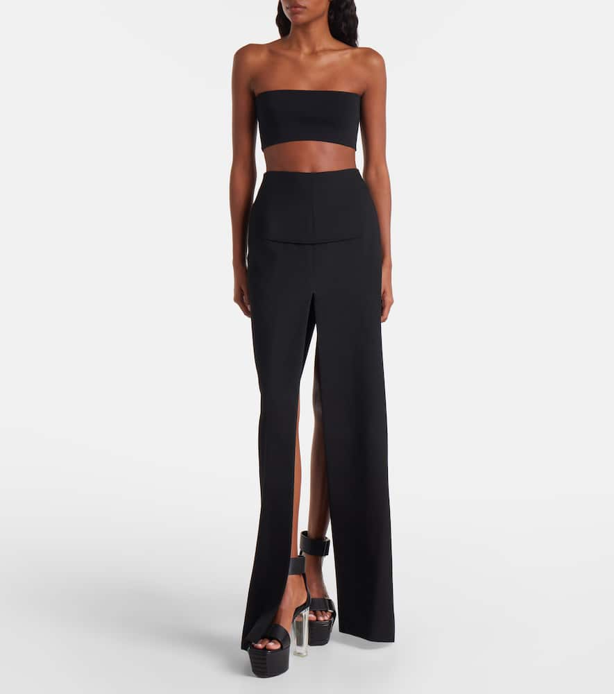 High-rise virgin wool maxi skirt
