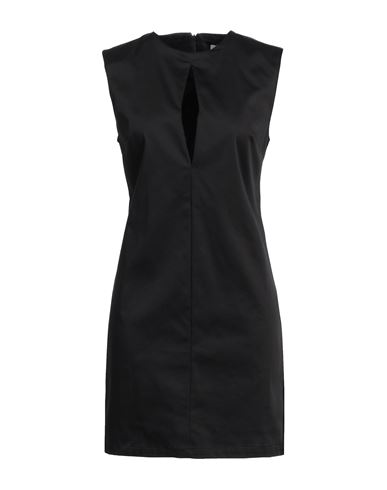 Woman Mini dress Black Size L Cotton, Elastane