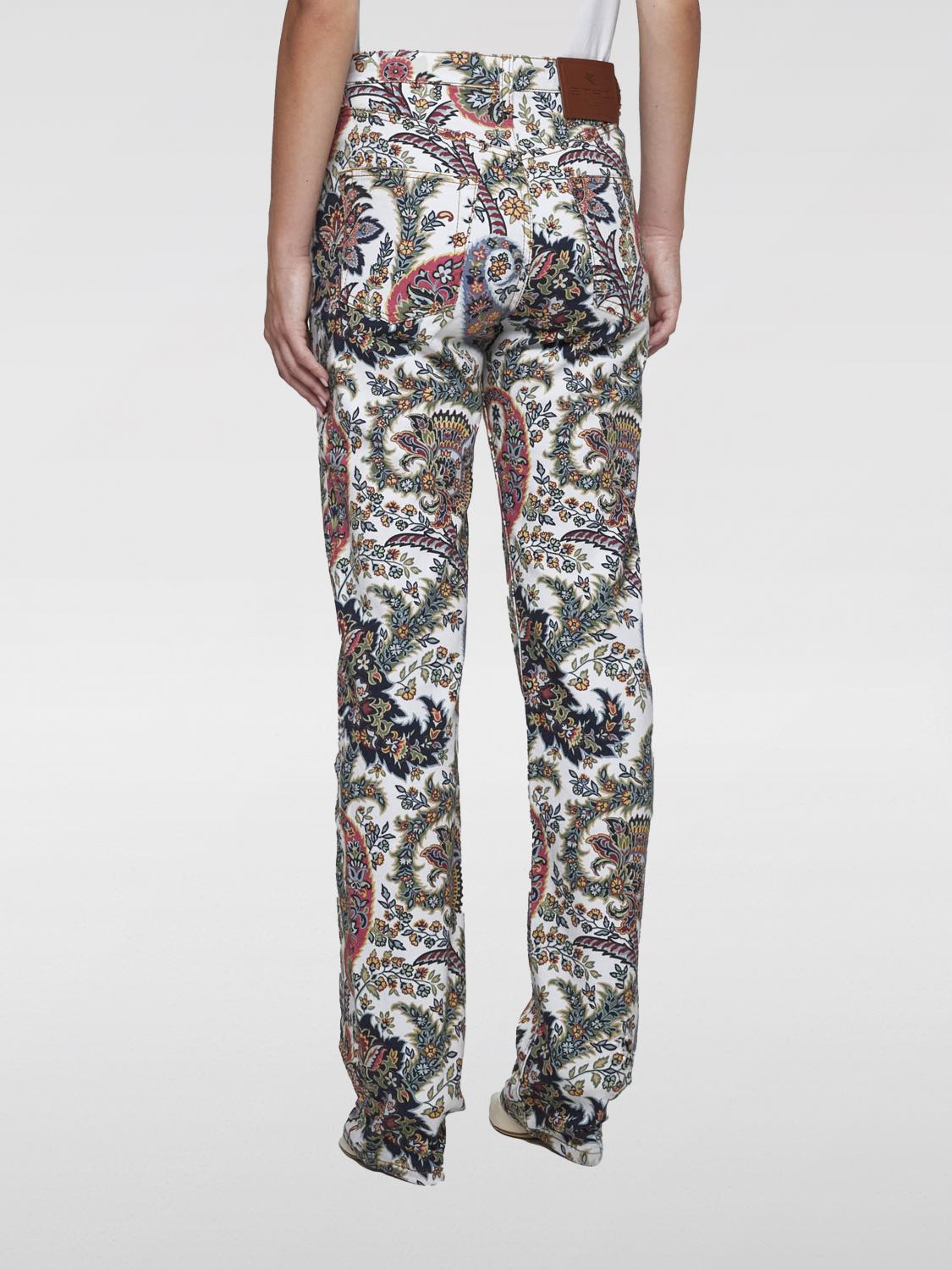 Paisley-print straight-leg jeans - White