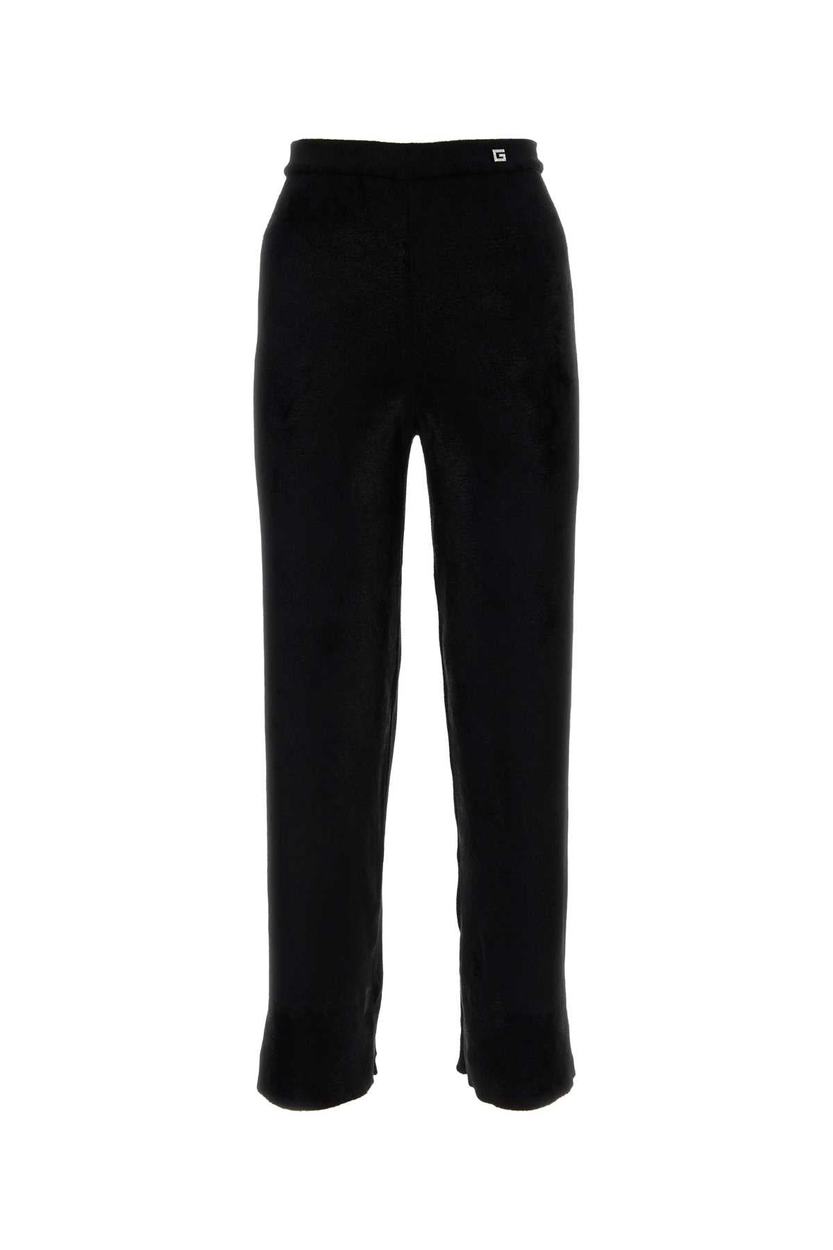 Viscose Blend Trousers — Black