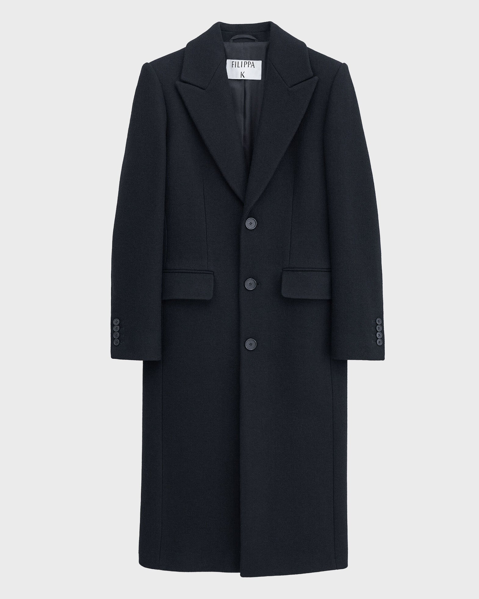 Filippa K 93 Slim Wool Coat Black
