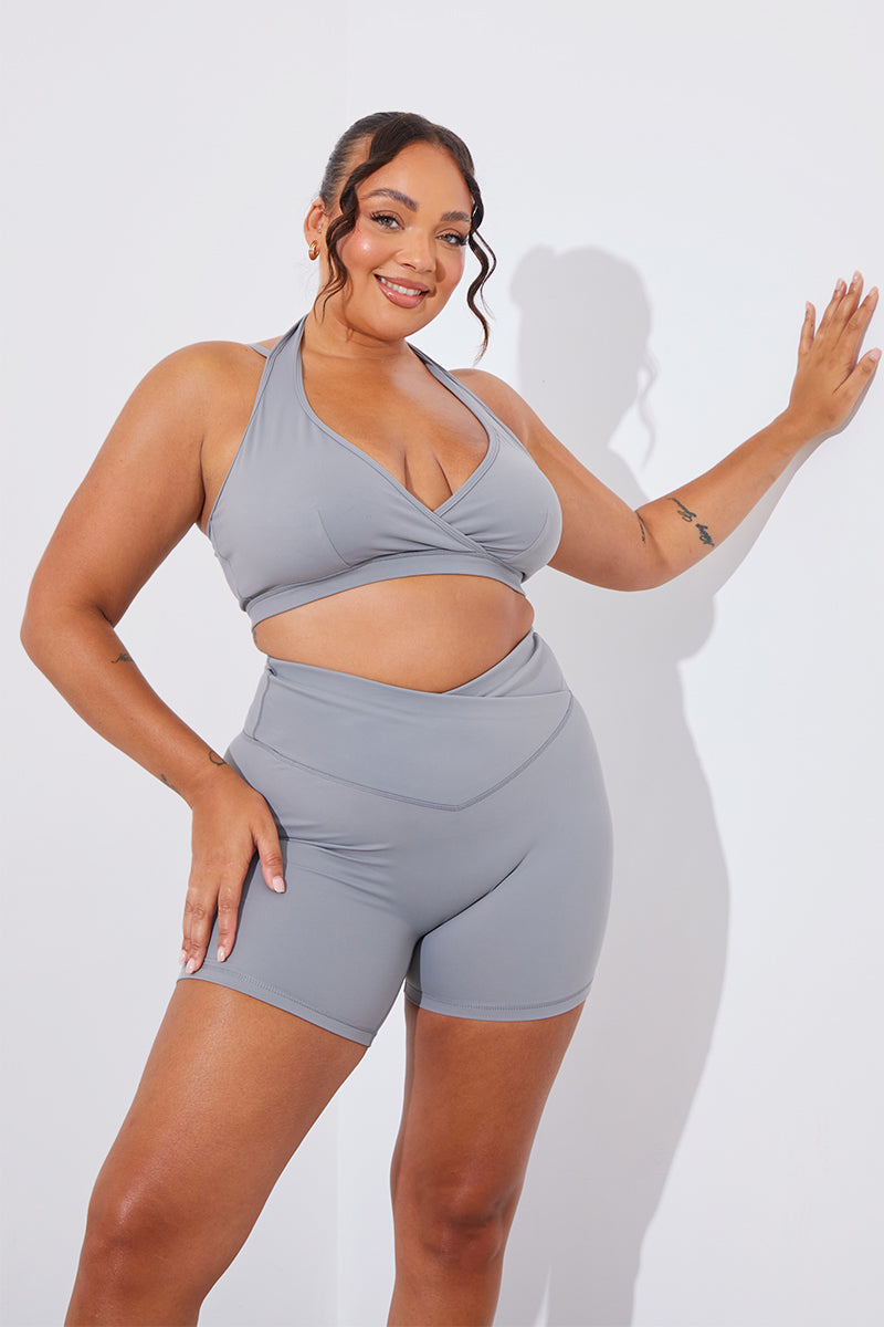 Soft Touch Cross Over Waist Cycling Shorts