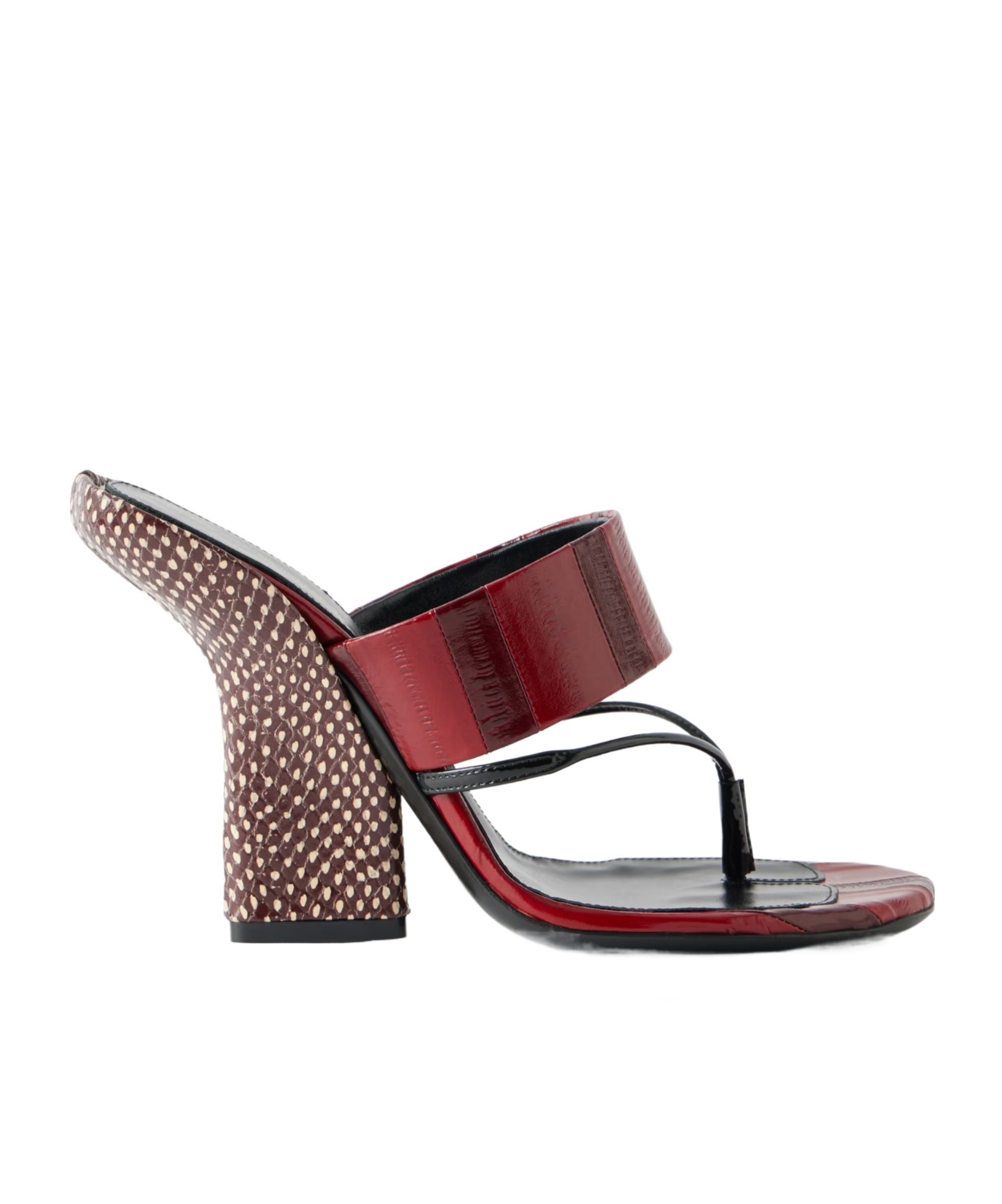 Leather high-heeled sandals