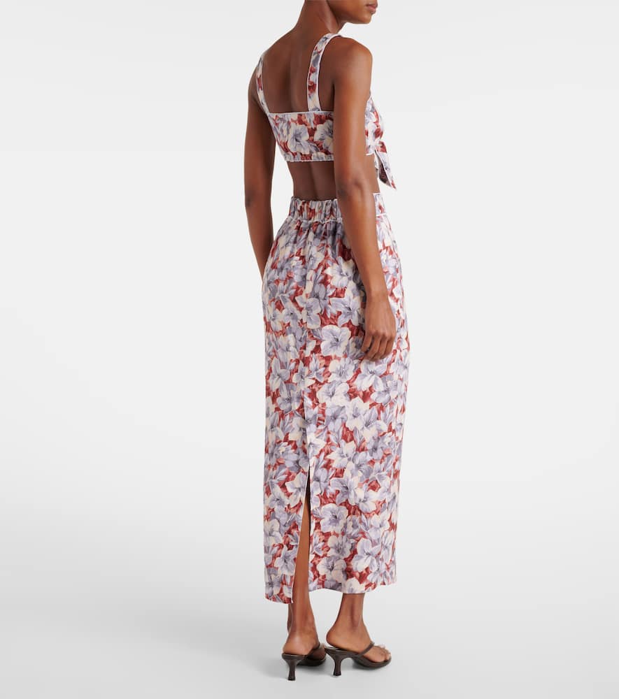 Emma floral linen maxi skirt