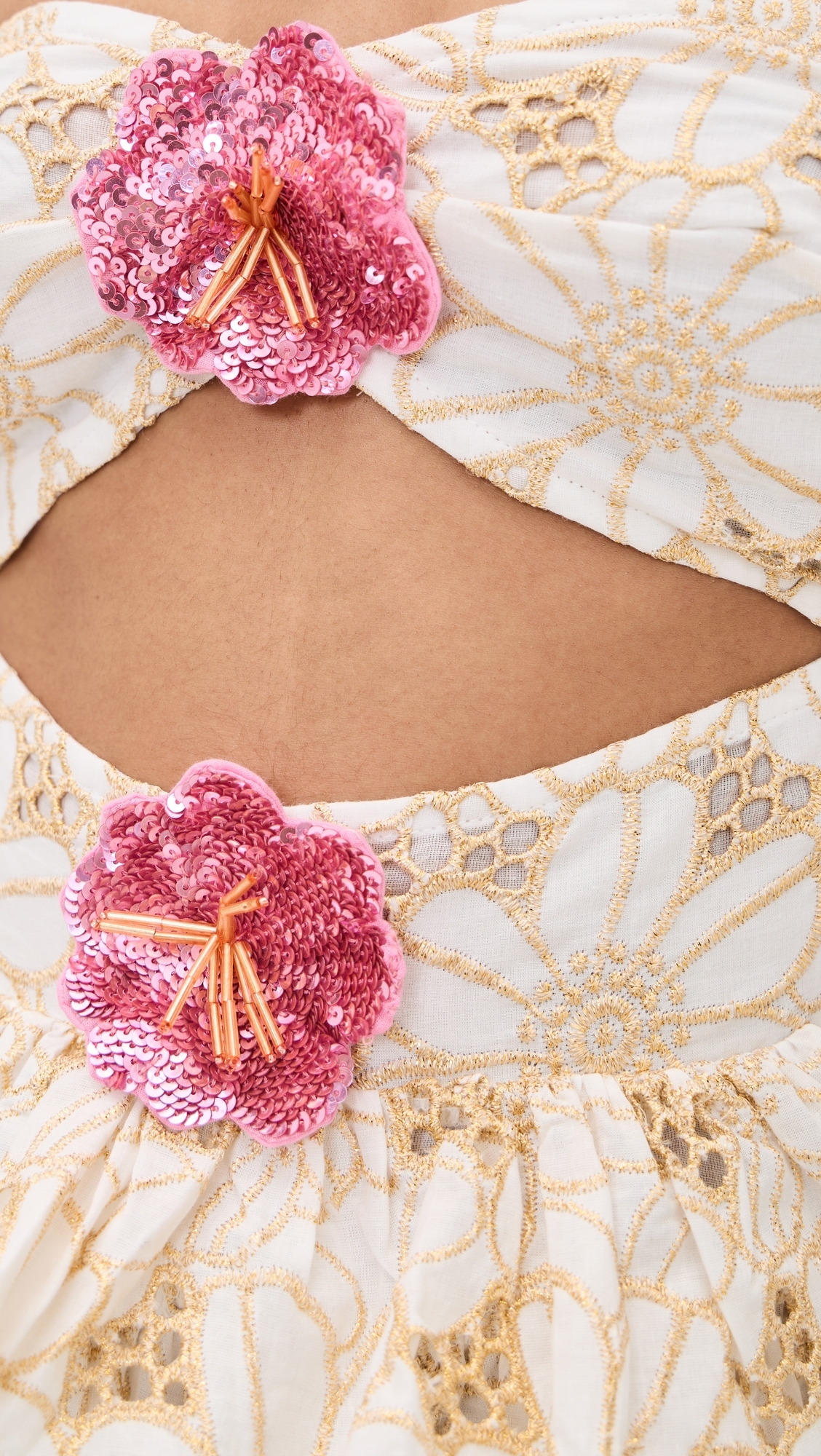 Hortensia Dress Eyelet Flower Gold