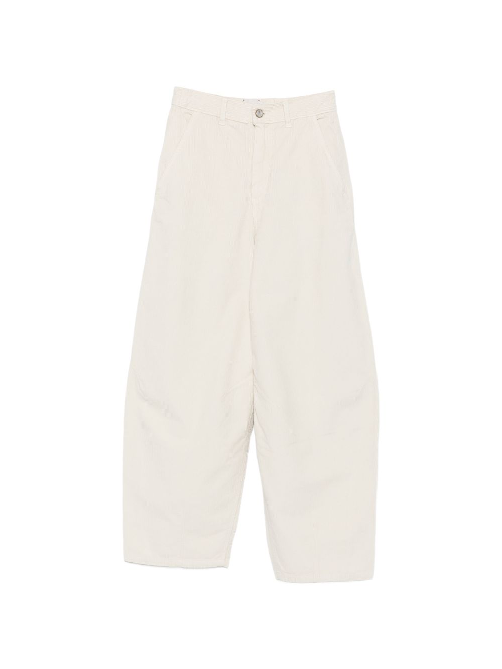 Corduroy-Effect Trousers — White