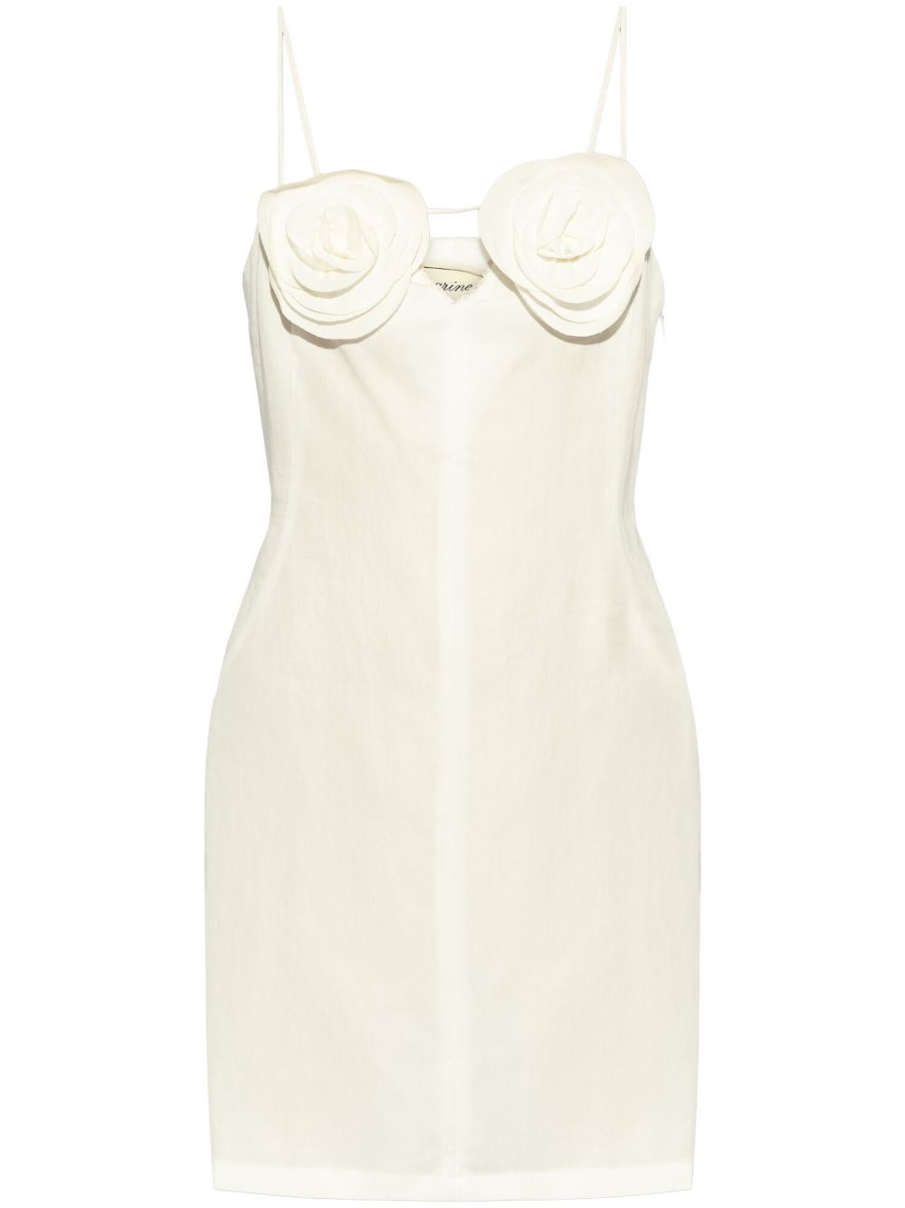 Rose-detailed mini dress - Neutrals