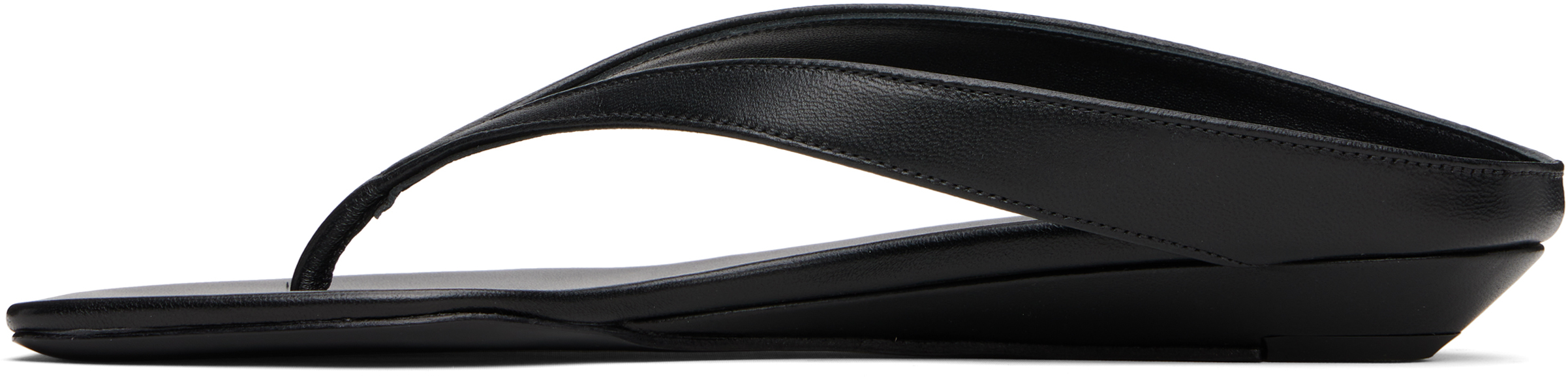 Black Coda Nappa Leather Sandals