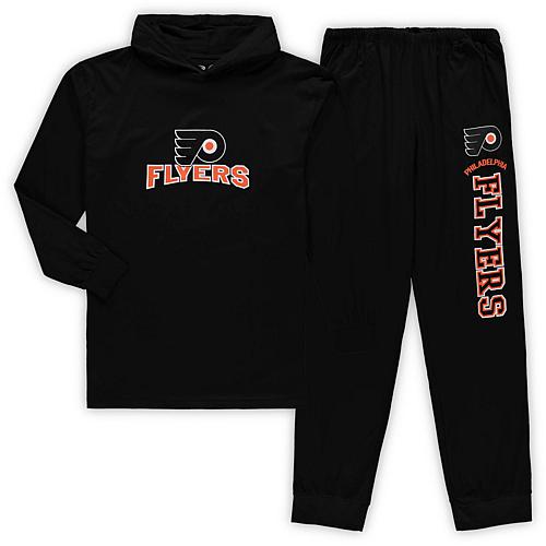Men's Black Philadelphia Flyers Big & Tall Pullover Hoodie & Joggers Sleep Set