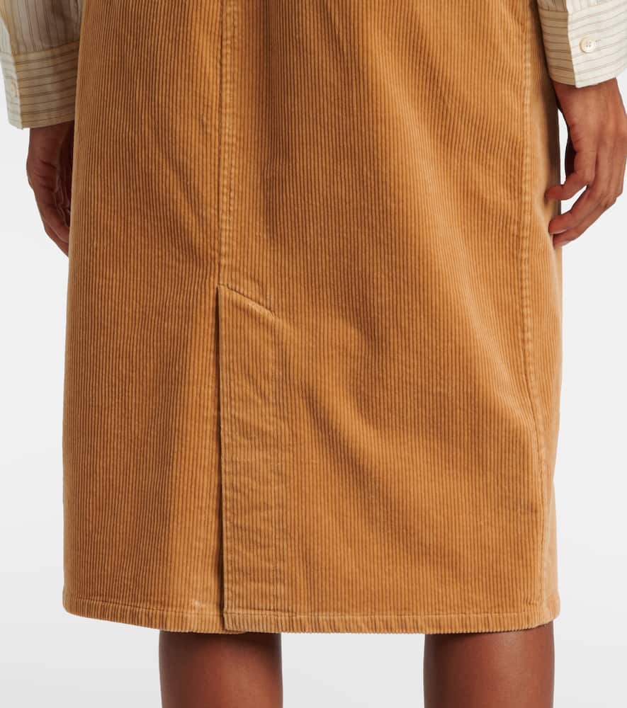 Cotton corduroy pencil skirt