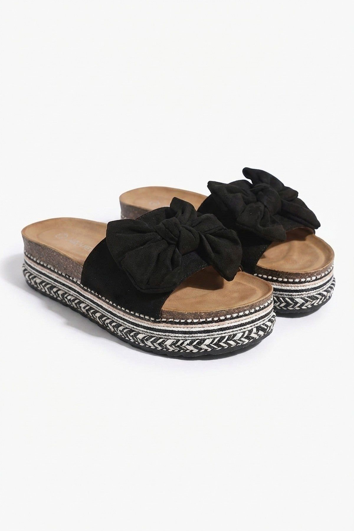 IKRUSH Women's Abigail Platform Wedge Heel Sandals in Black