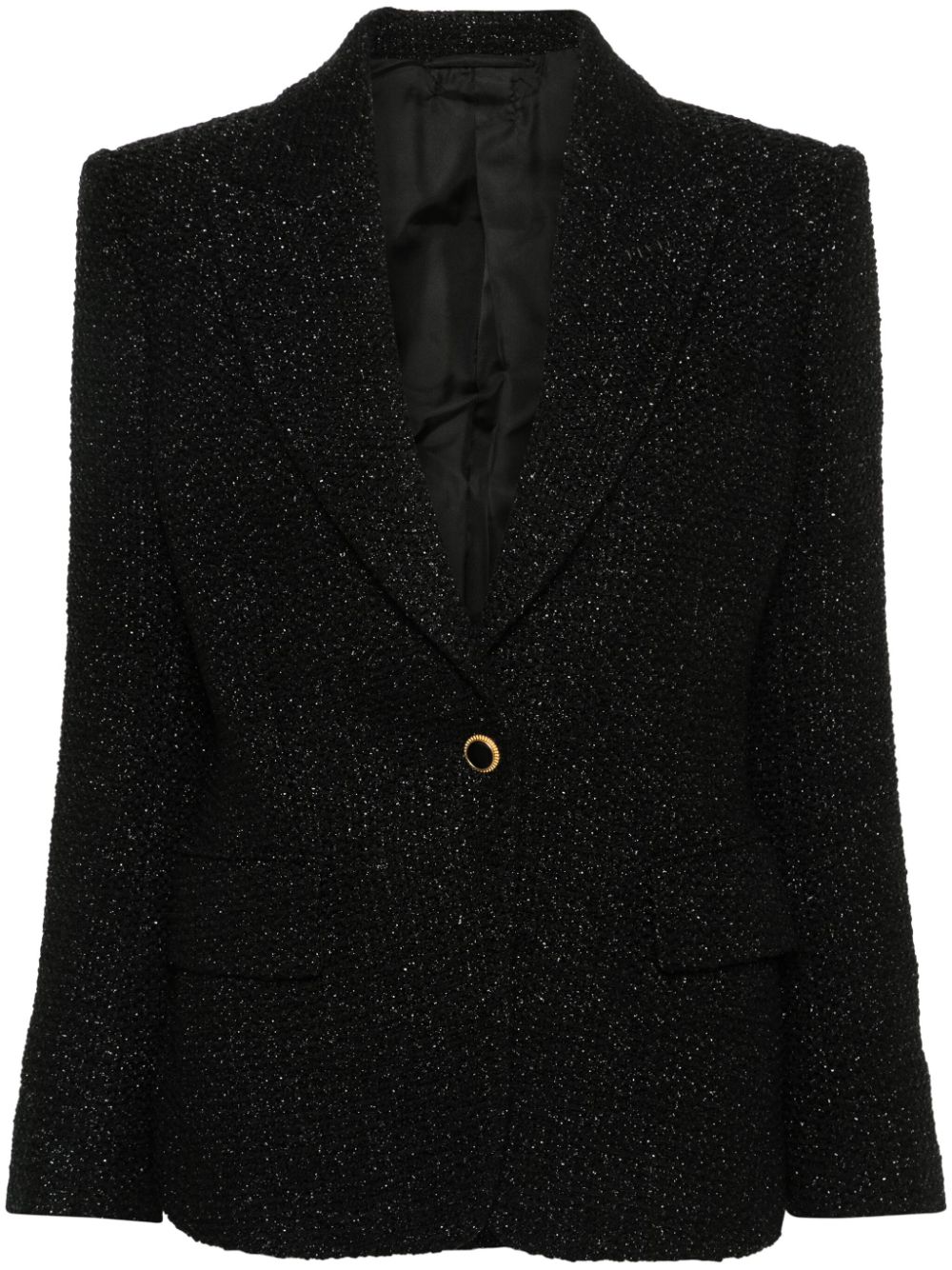 Metallic tweed blazer - Black