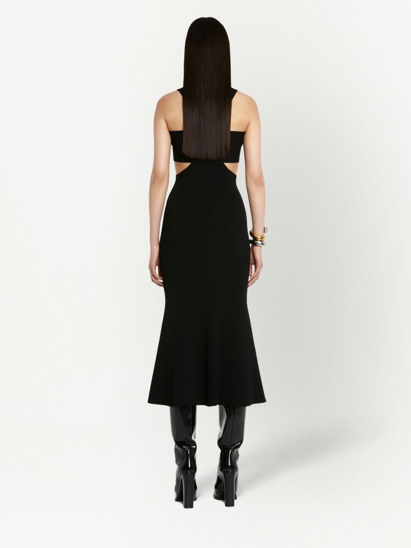 Black Cut-out knitted dress