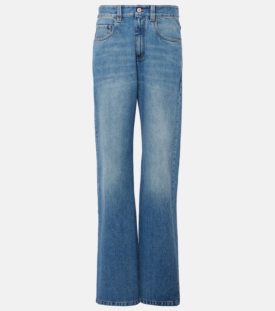 Mid-rise wide-leg jeans