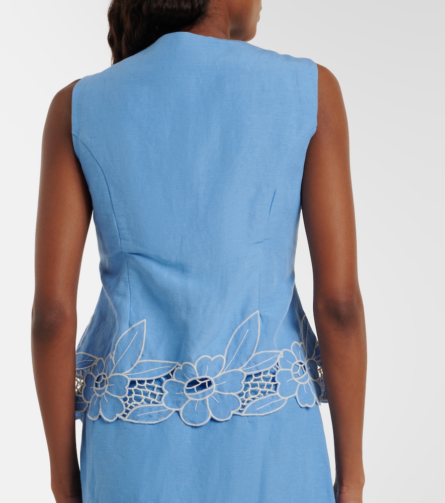 Lucca linen-blend vest