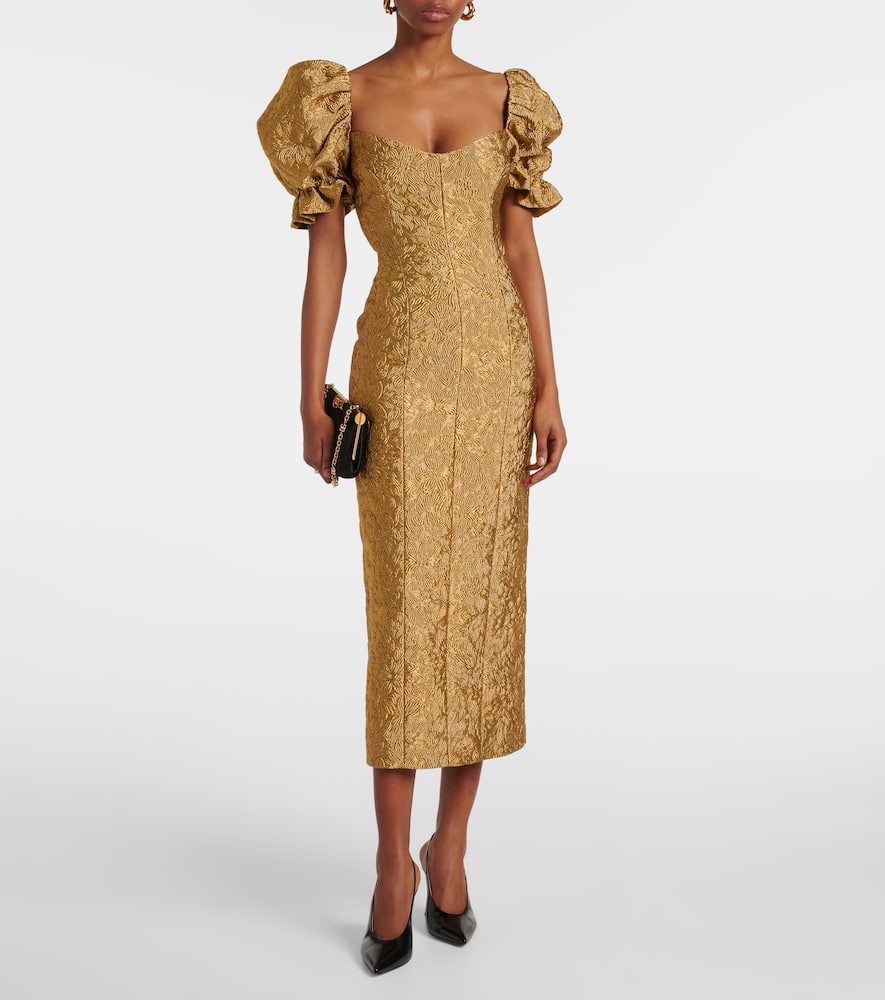Farrah floral brocade midi dress