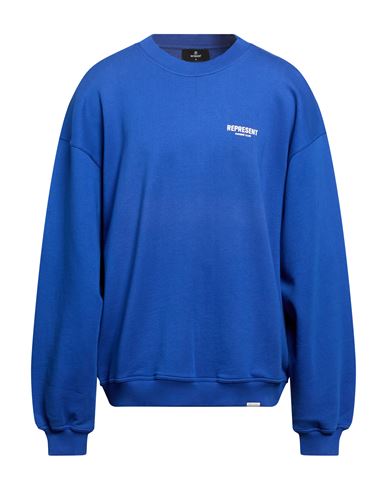 Man Sweatshirt Bright blue Size XL Cotton