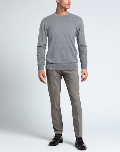 Man Sweater Grey Size 38 Cotton, Cashmere