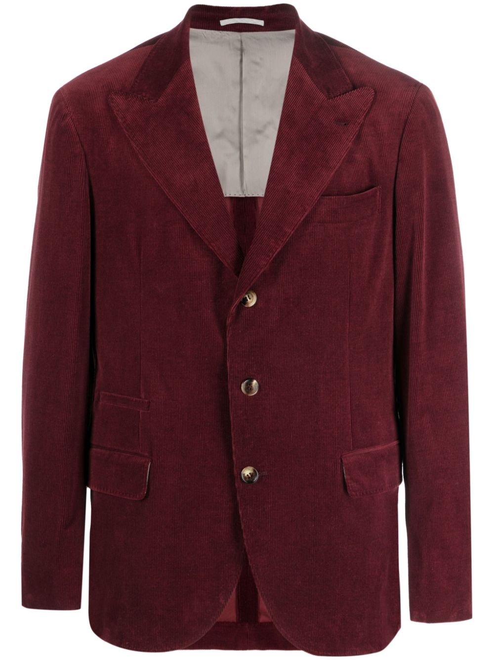 Single-breasted corduroy blazer - Red