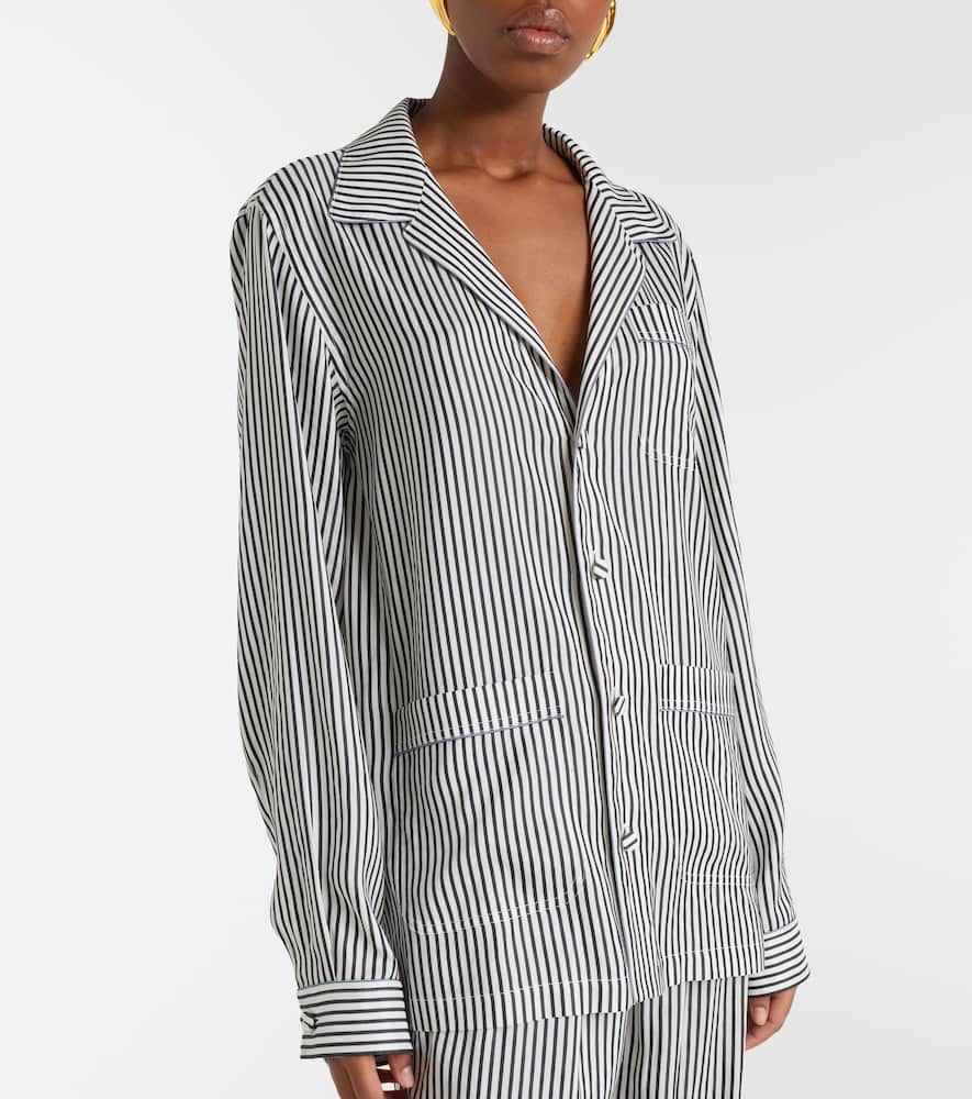 Striped oversized silk shirt