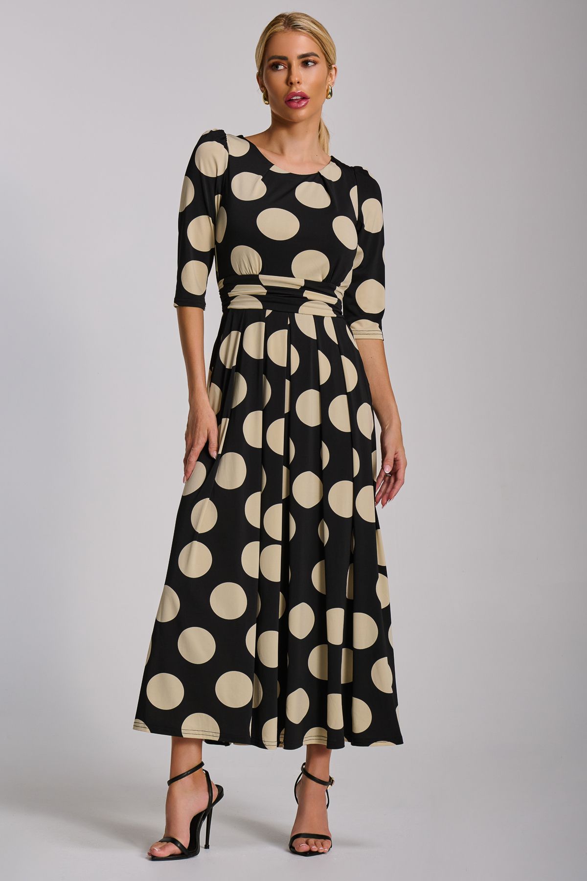 Jolie Moi Women's Three quarter sleeve jersey maxi dre