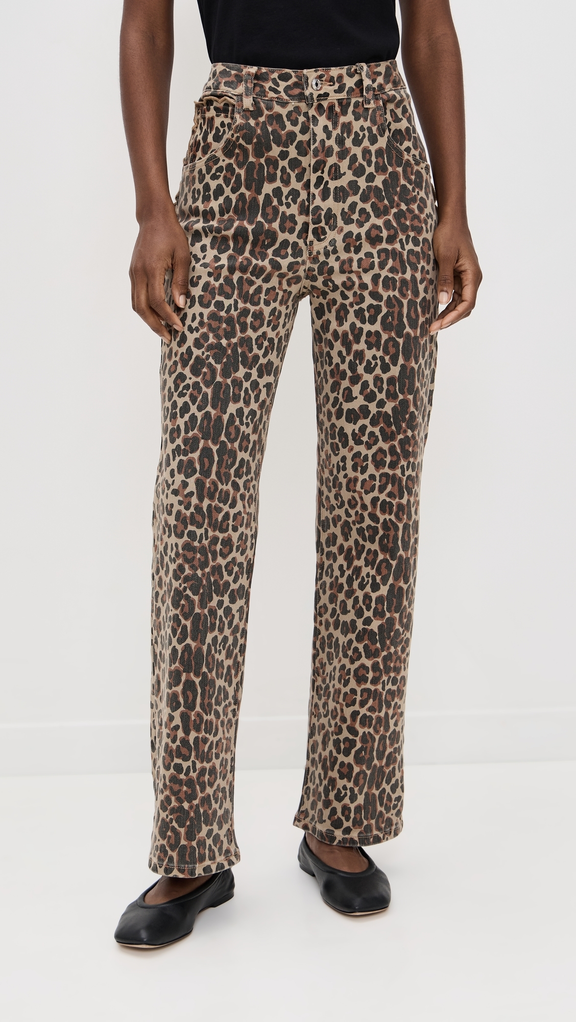 Leopard Lucia Scallop Detail Jeans Leopard