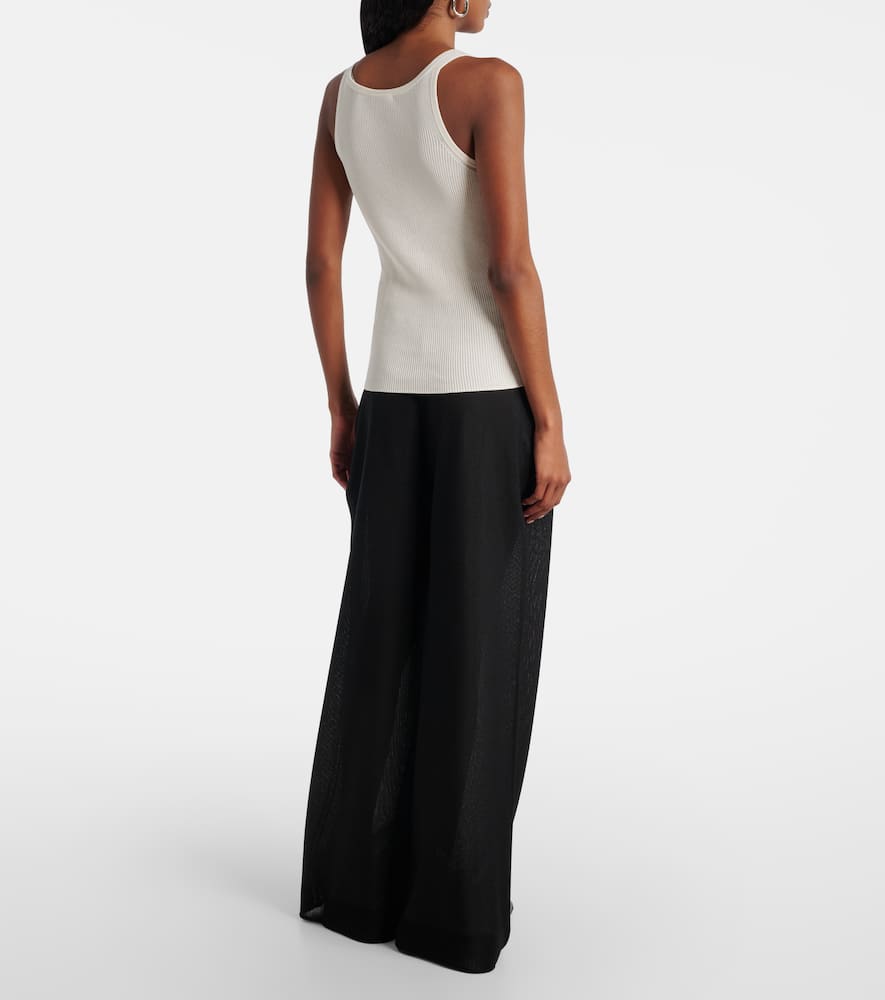 Helier ribbed-knit cotton-blend tank top