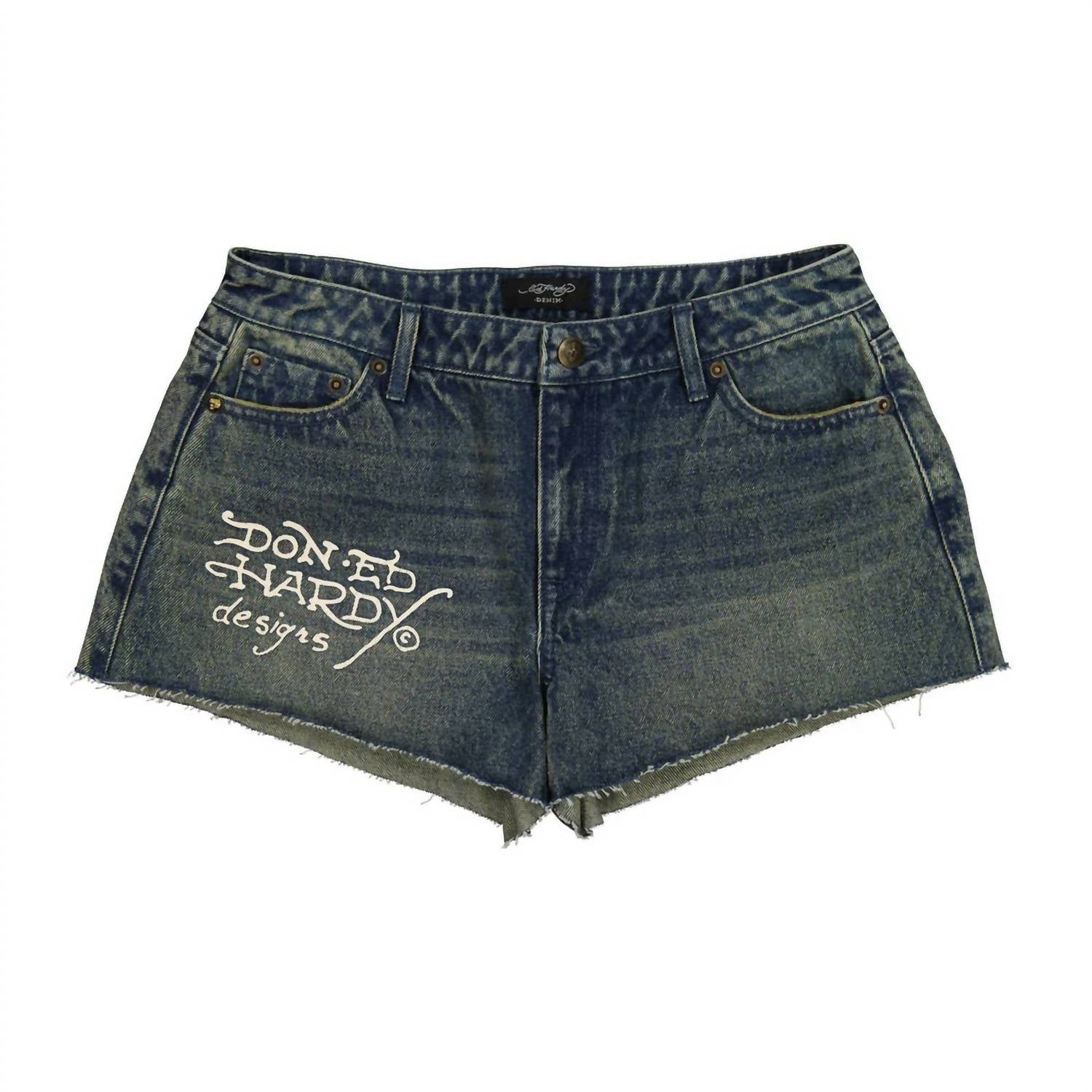 Women's Heart Dagger Denim Short In Medium Tint