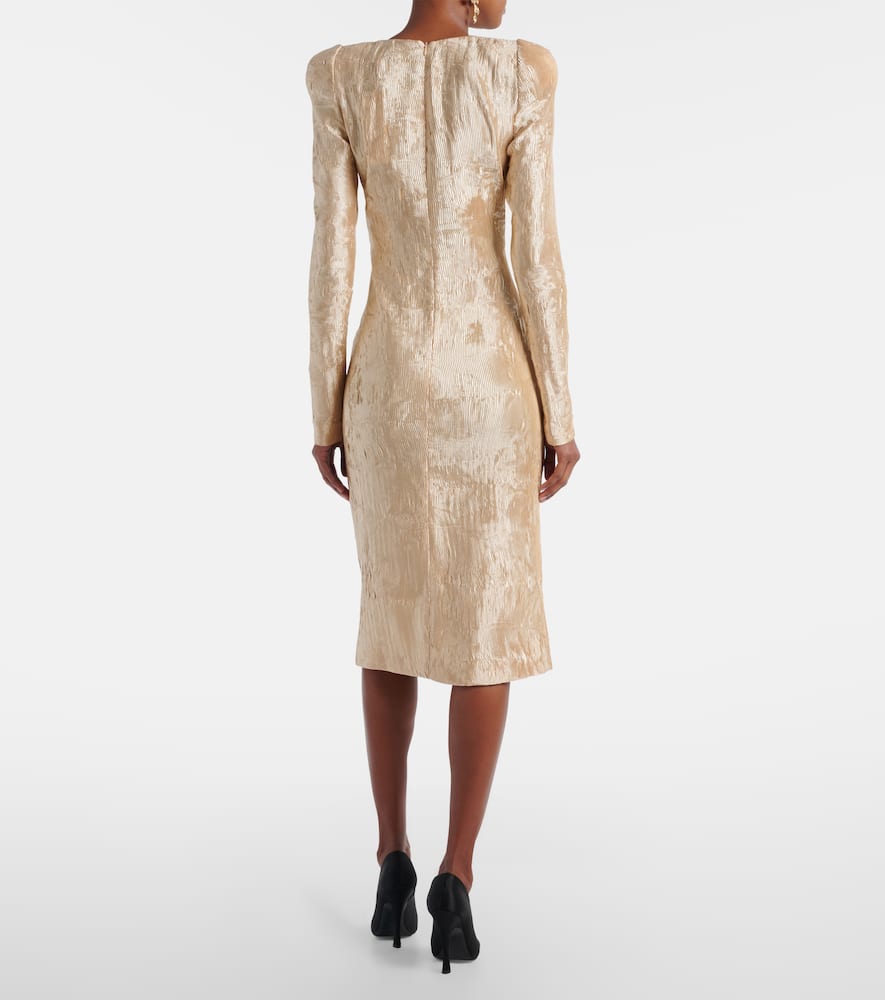 Metallic-effect cocktail dress
