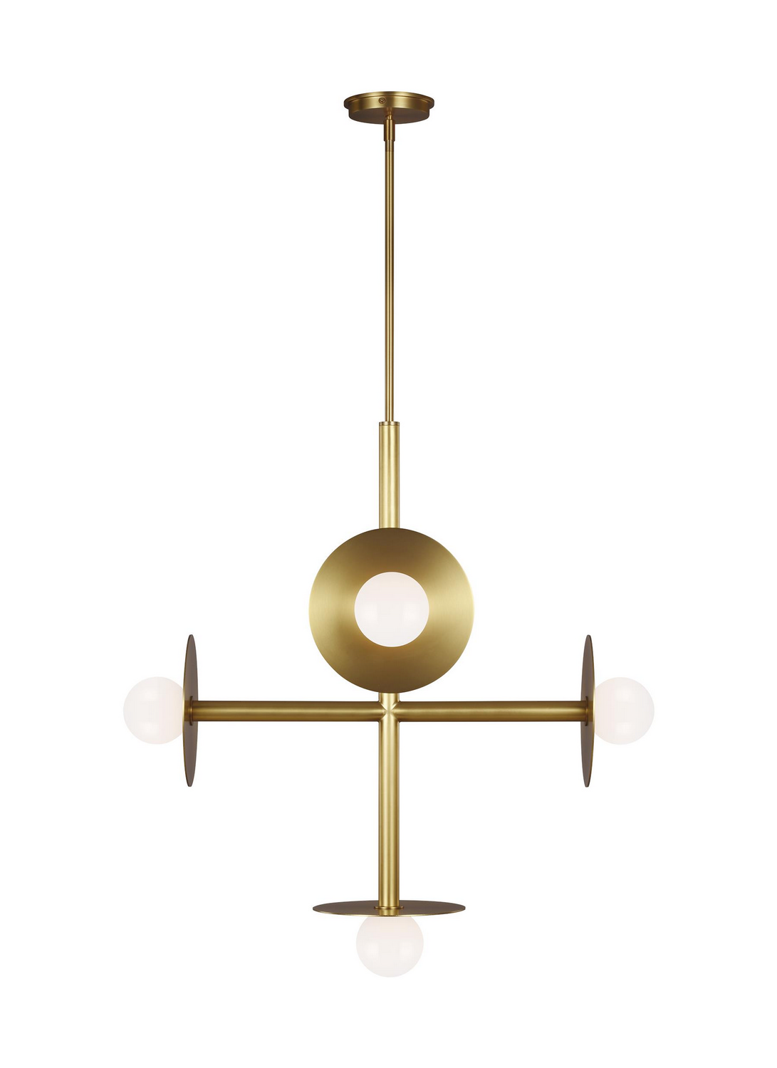 Visual Comfort Studio Nodes 5-Light Chandelier in Burnished Brass by Kelly Wearstler