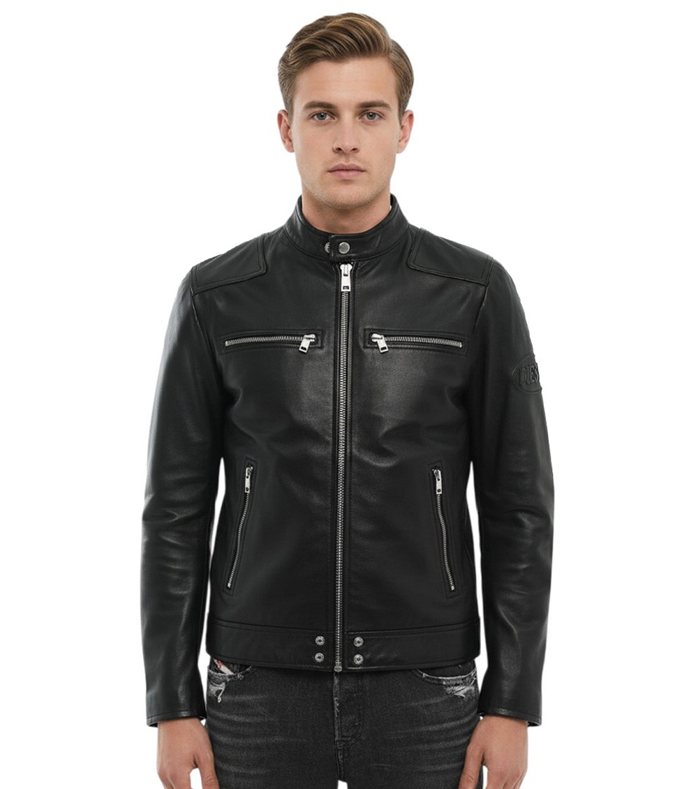 Black Mandarin Collar Jacket