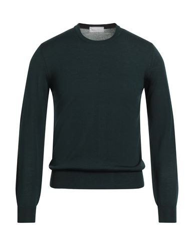 Man Sweater Dark green Size 36 Virgin Wool