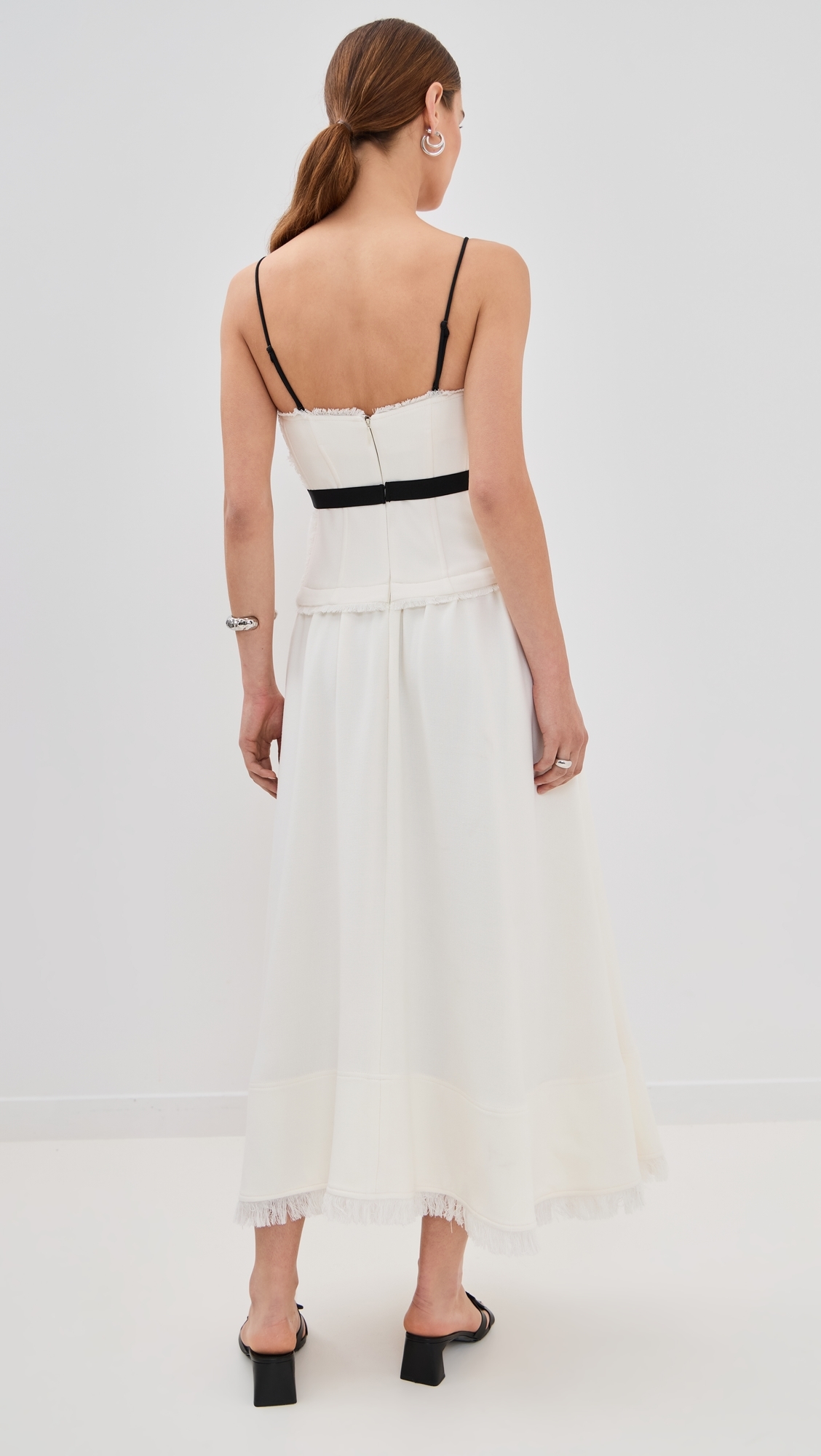 Quinlin Bustier Midi Dress Snow Multi
