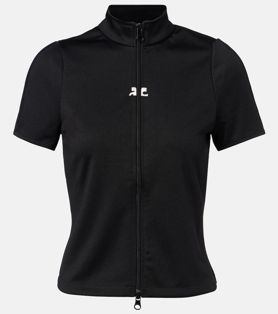 Courrèges Interlock logo zip-up jersey top