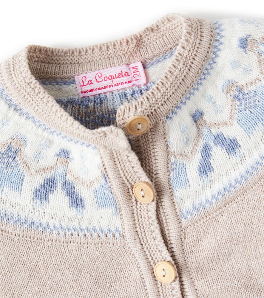 Baby Aubrey intarsia cotton cardigan