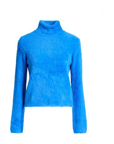 Woman Turtleneck Bright blue Size L Polyamide