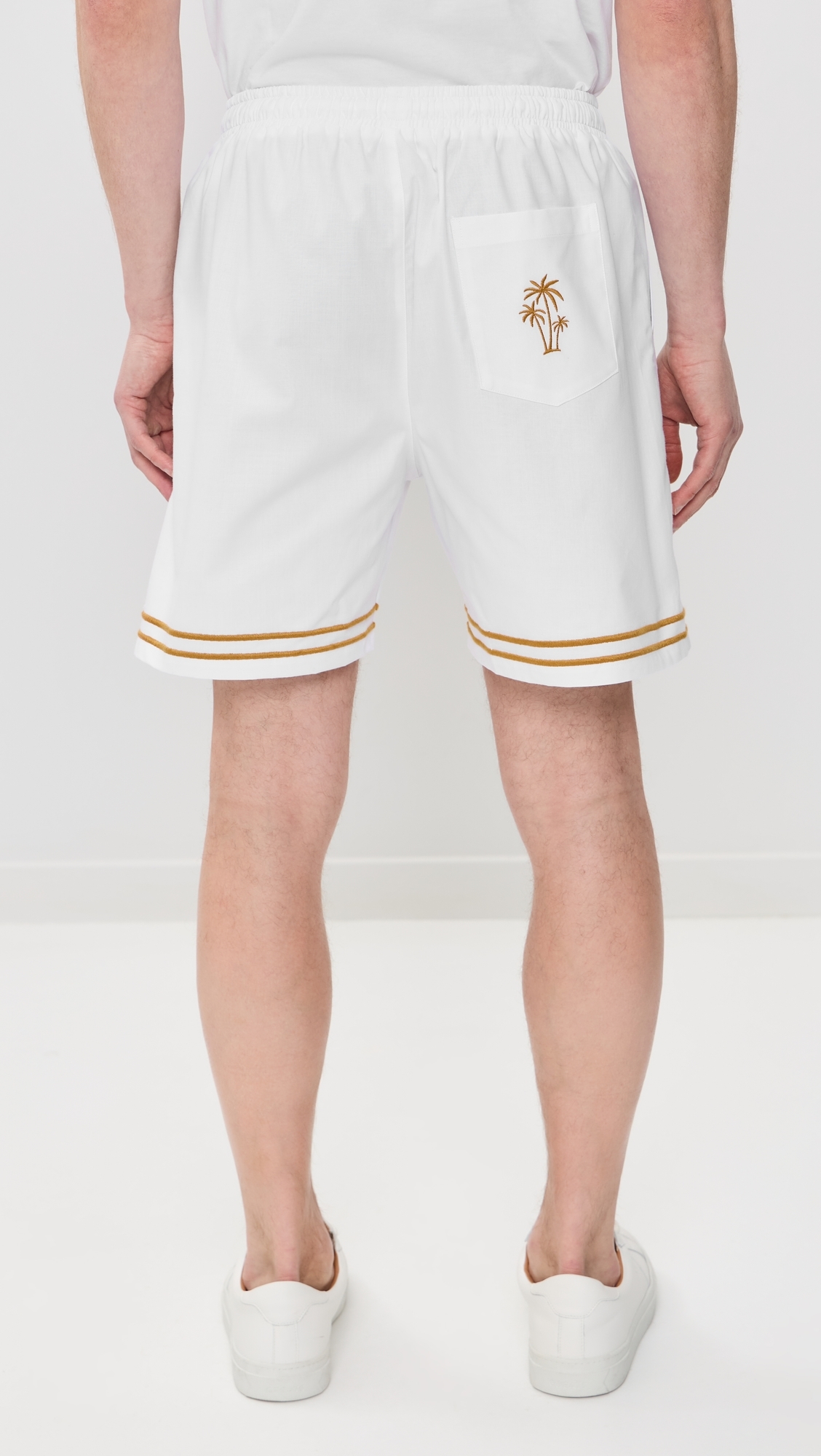 Samet Embroidered Linen Shorts White