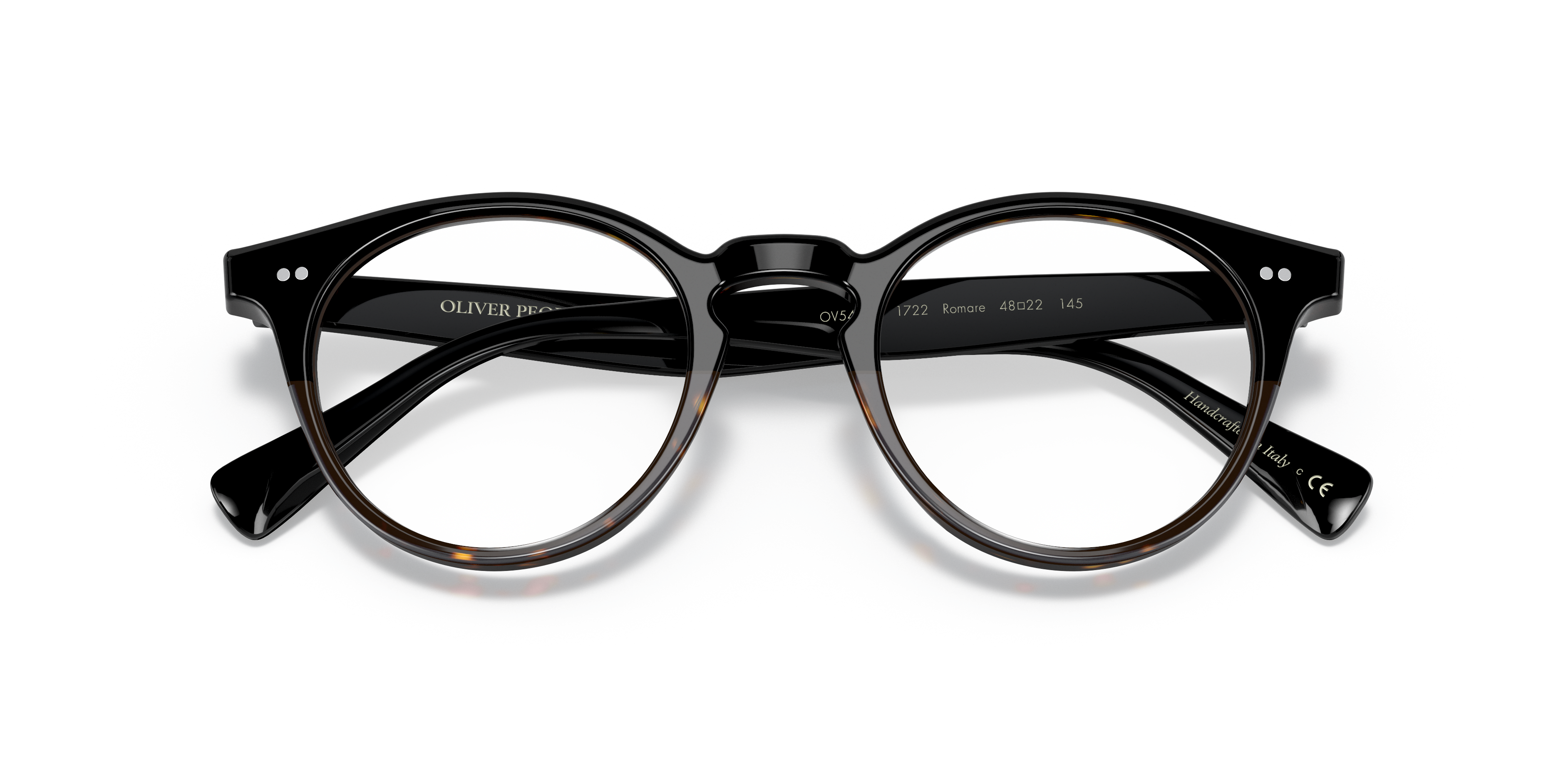 Oliver Peoples Unisex Oliver Peoples OV5459U ROMARE 1722 Optical frames Acetate Black Transparent Pantos Norma