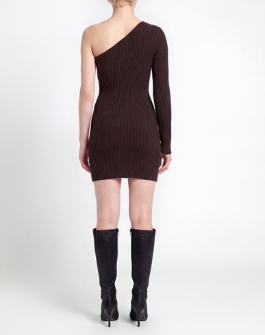 Woman Mini dress Dark brown Size ONESIZE Viscose, Polyester, Nylon