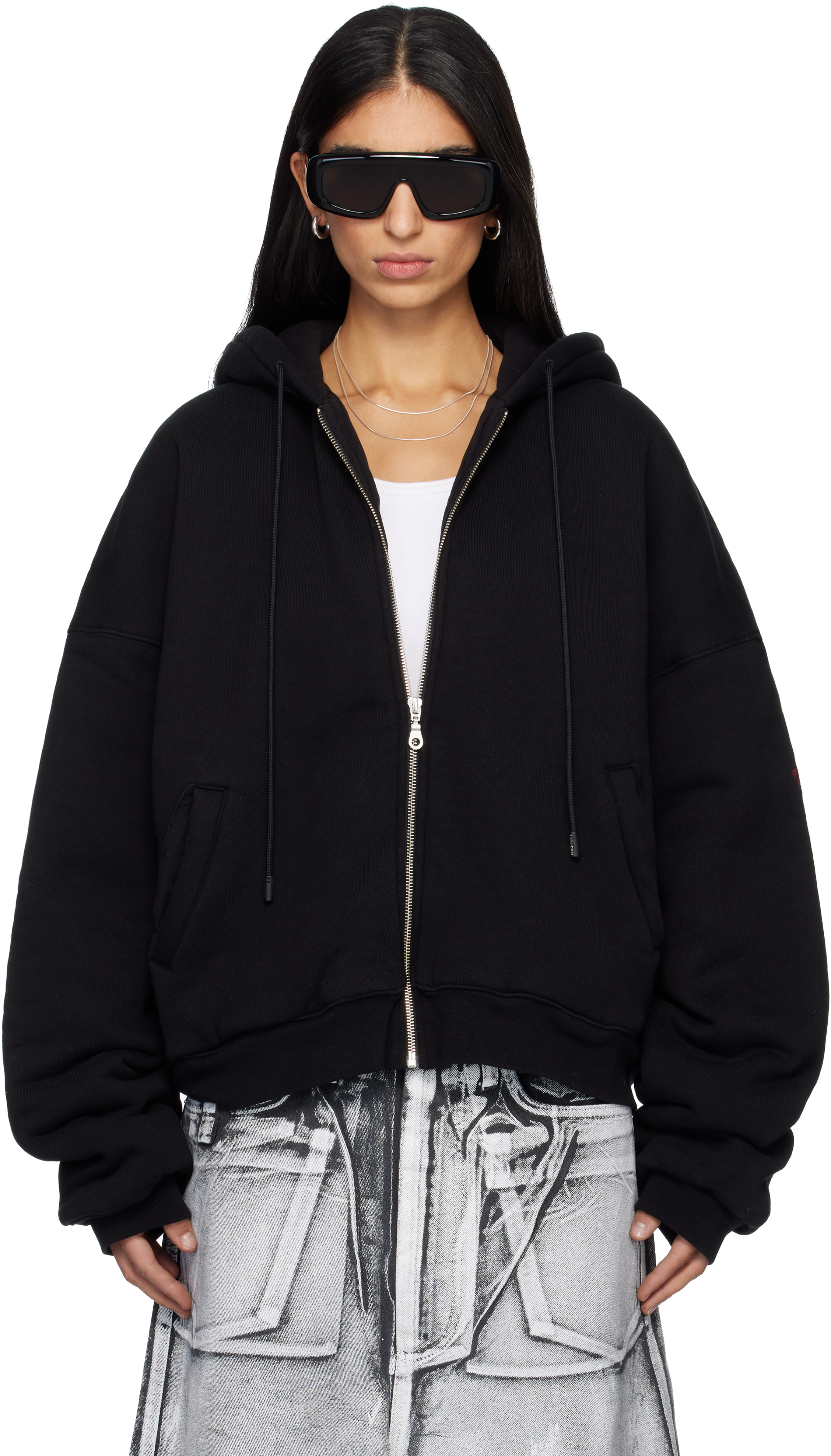 SSENSE Exclusive Black Wadded Hoodie