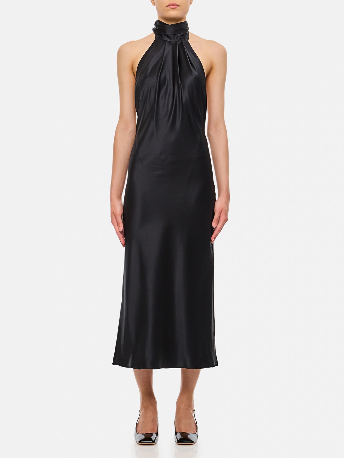 Moli satin maxi dress - Black