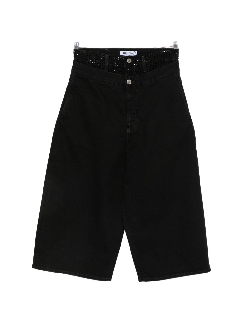 Denim Bermuda Shorts — Black
