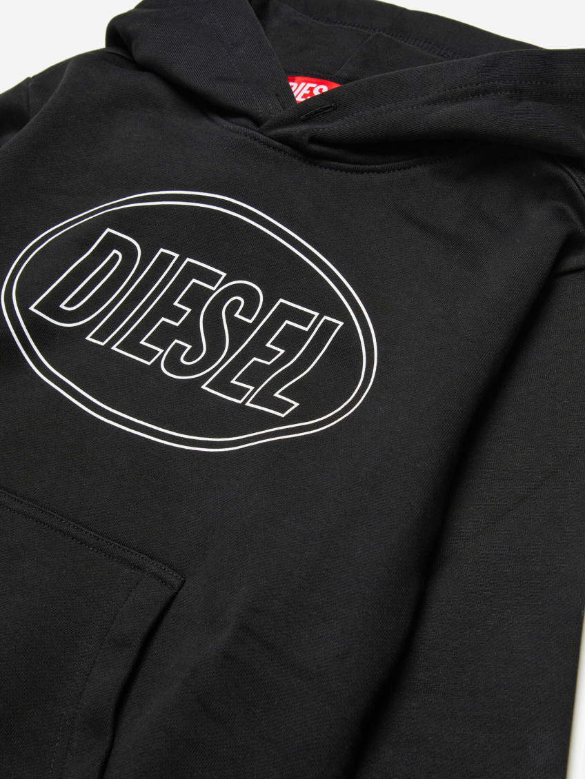 Boys Black Logo Hoodie