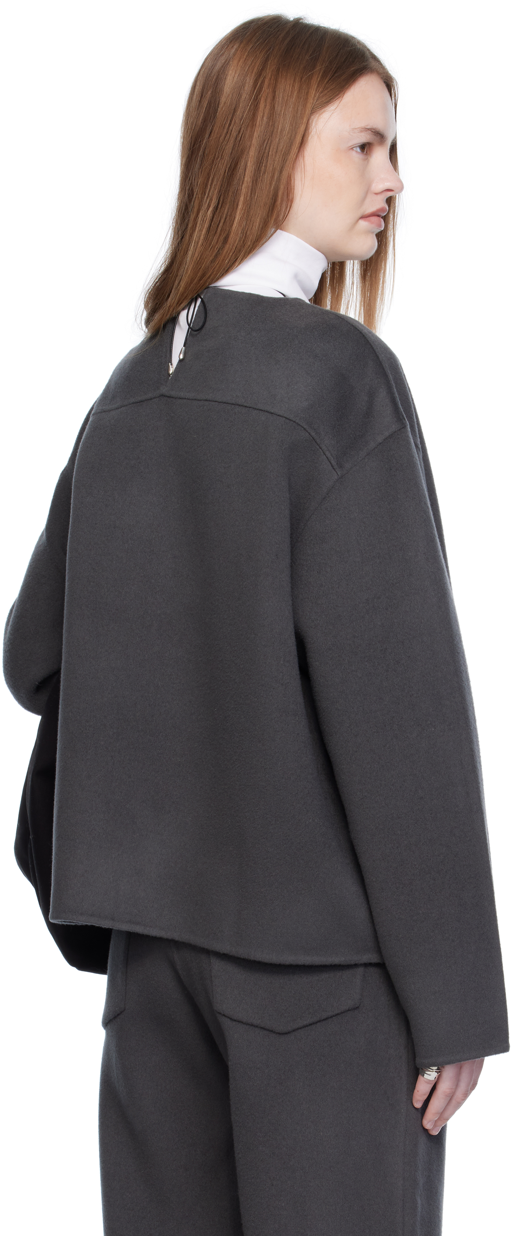 Gray Handmade Wool Cashmere Top