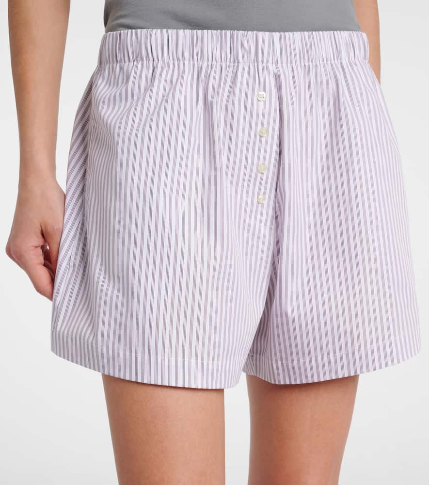 Yoshi striped cotton-blend twill boxers
