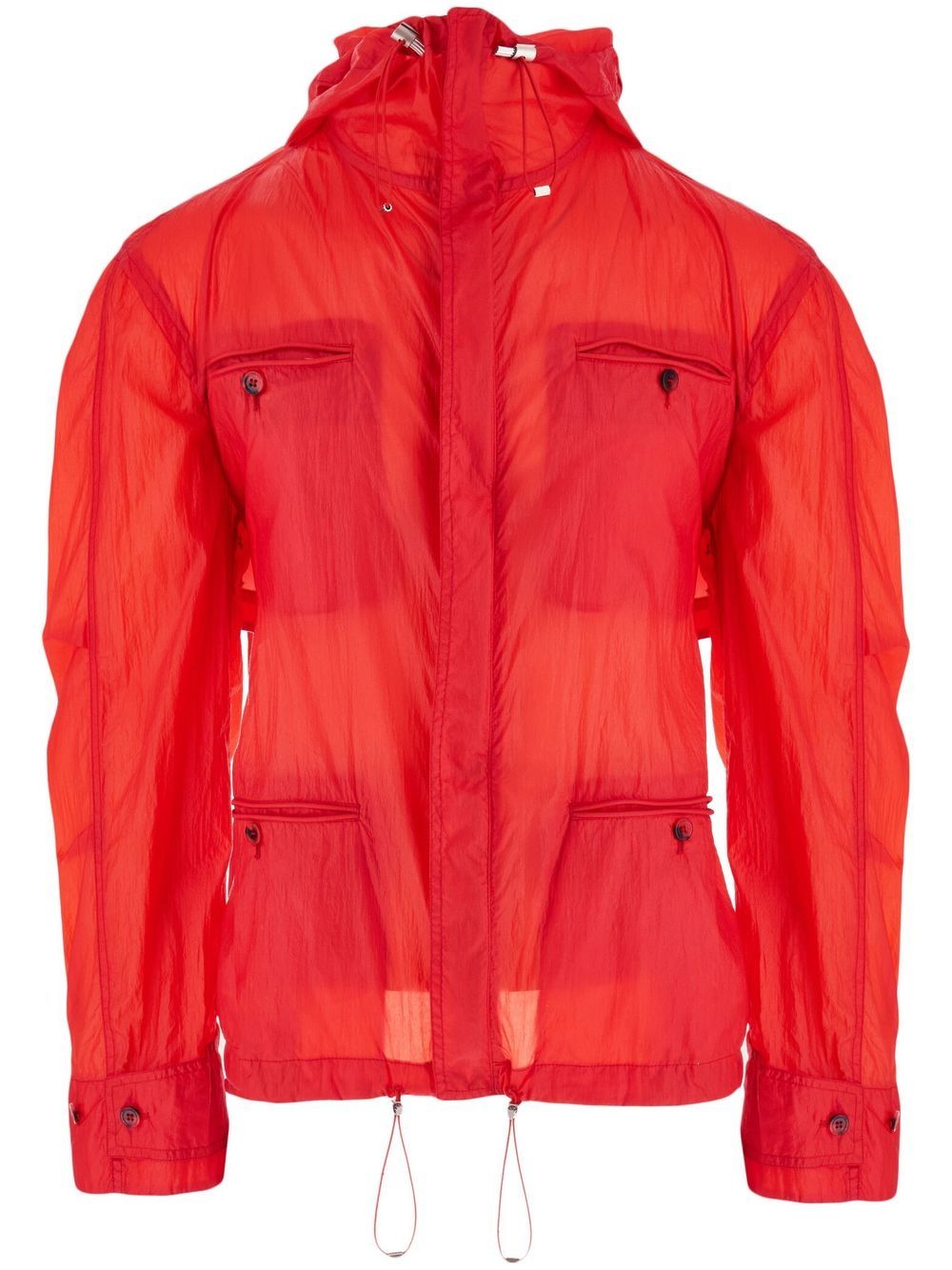 Four-pocket hooded jacket - Red