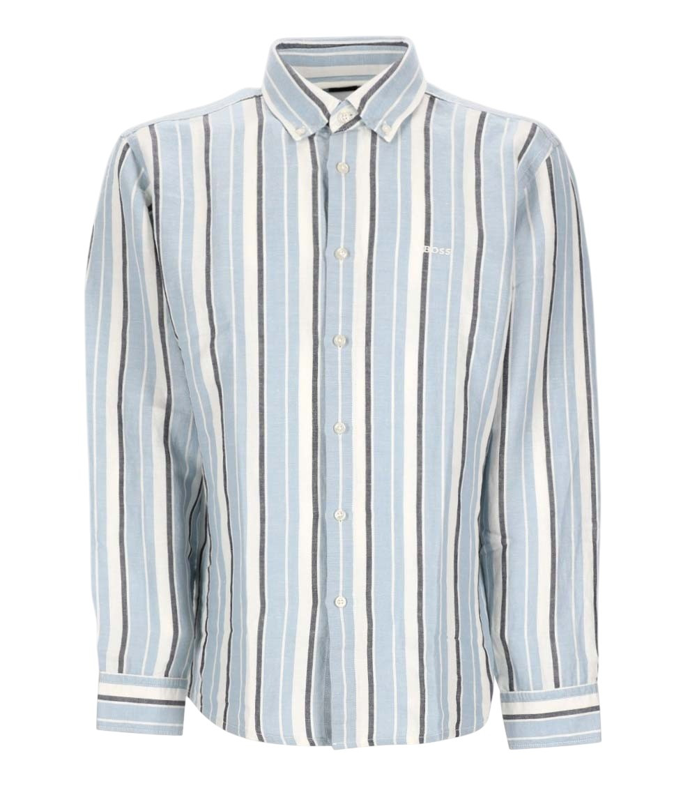 Light Blue Regular Stripes Shirt