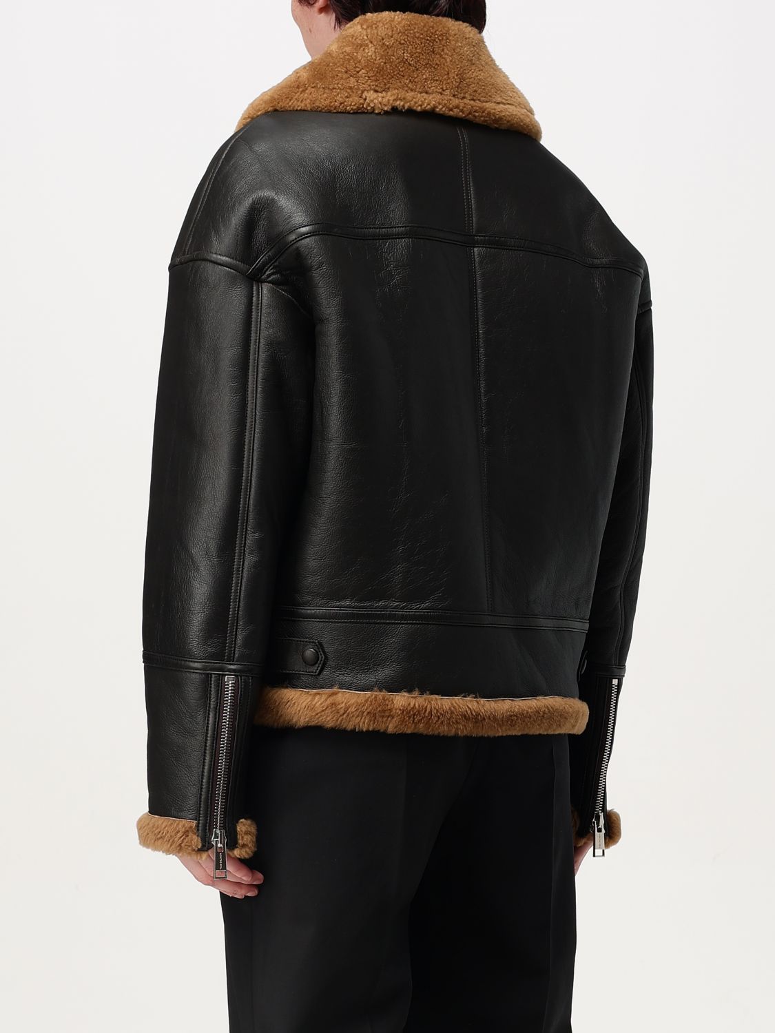 Zip-up leather jacket - Brown